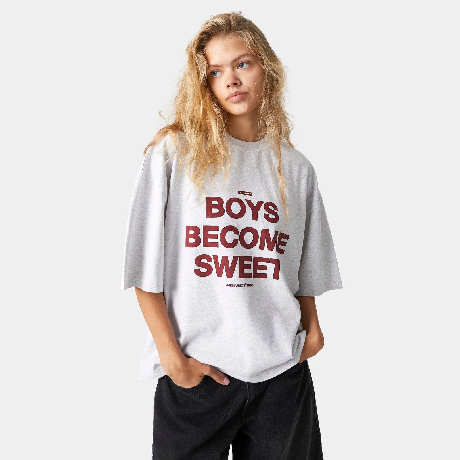 Eme Studios BBS Heather Grey Oversized Tee