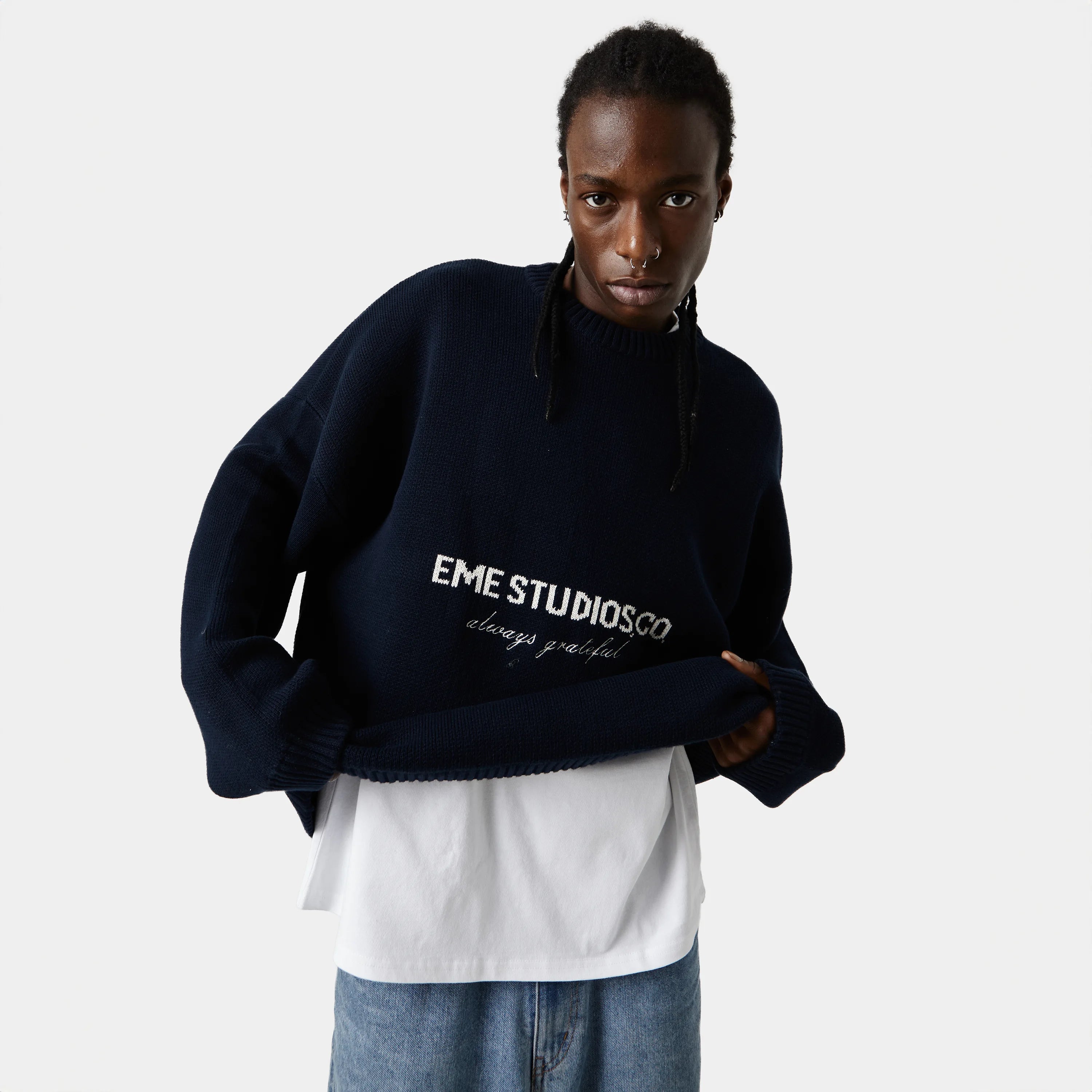 Eme Studios Master Navy Strickpullover