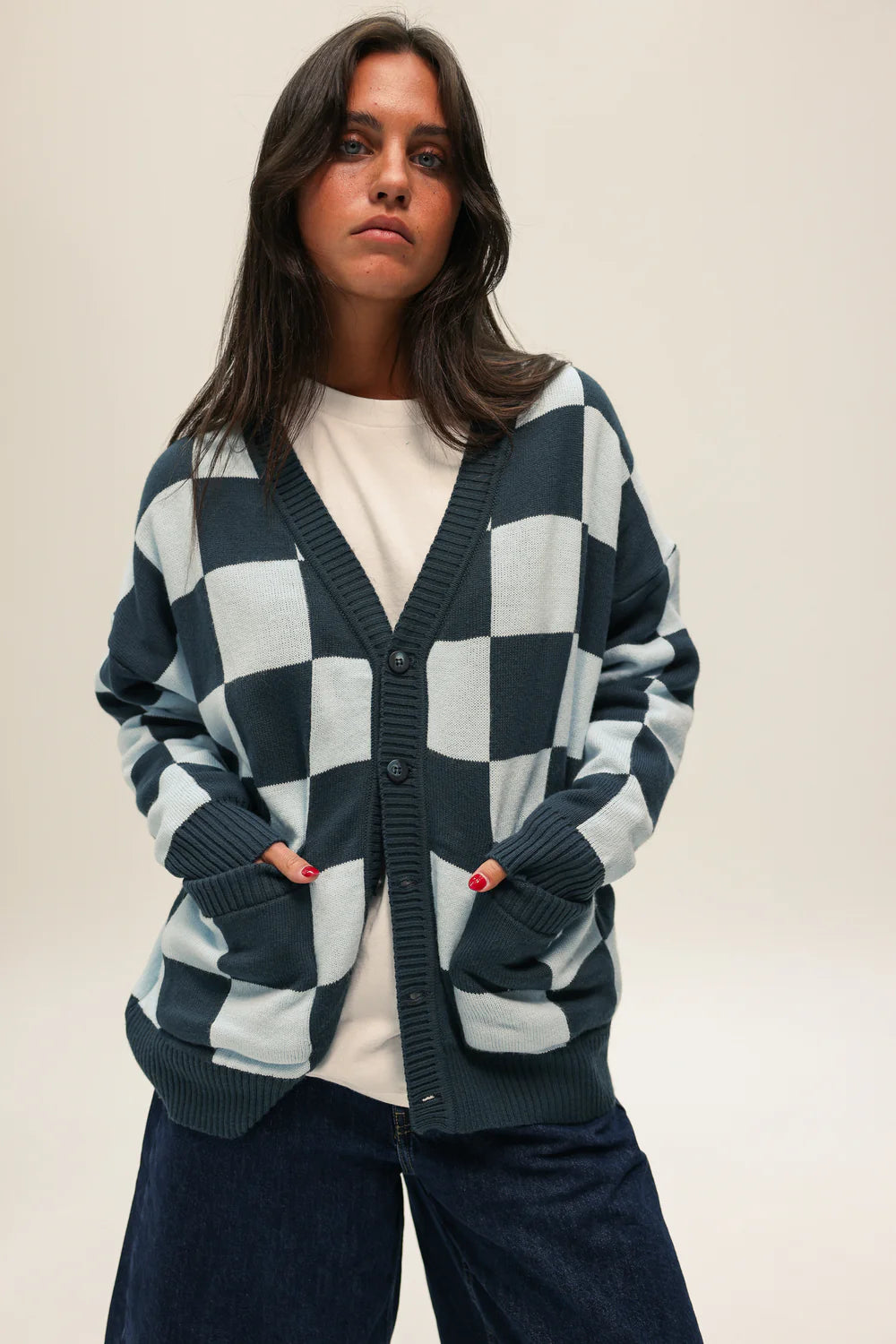 NWHR Checkered Blue Cardigan