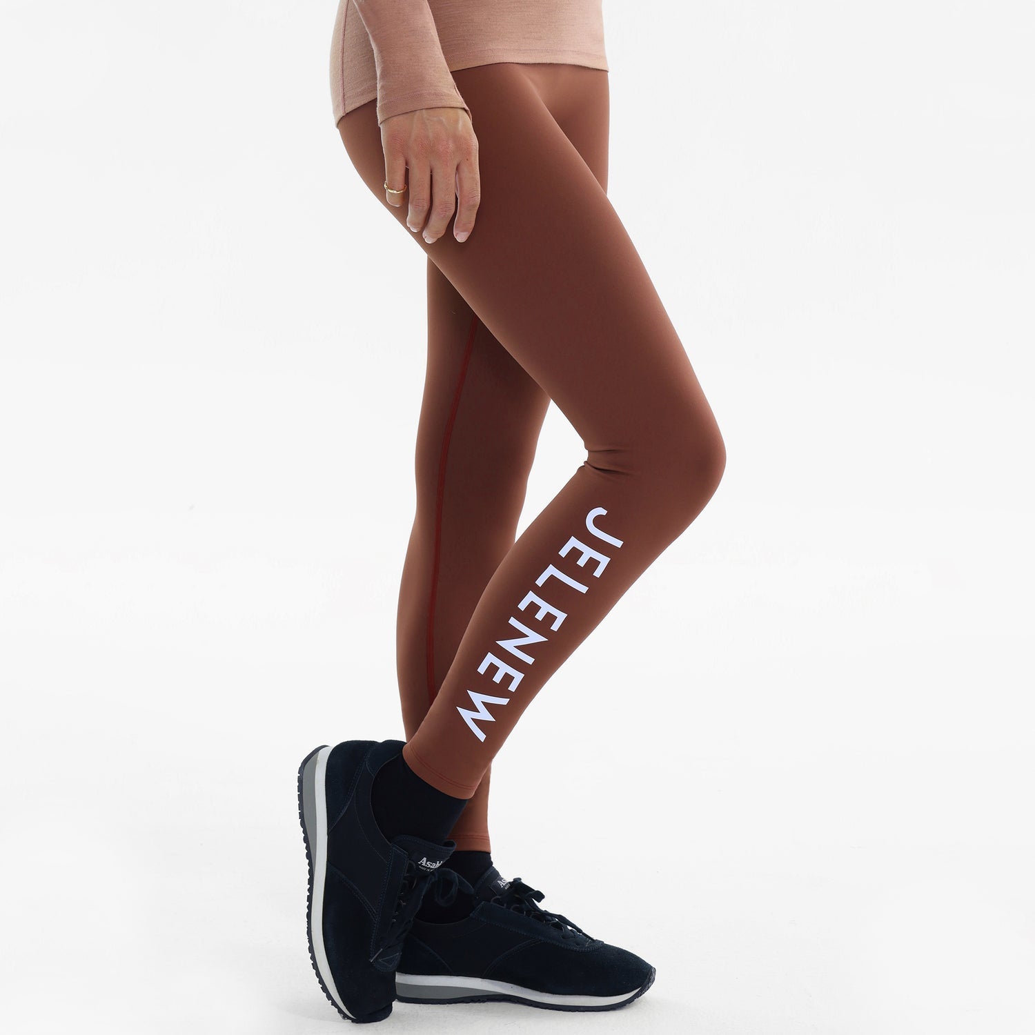 Jelenew logo Soft-brushed Leggings Smoky Brown