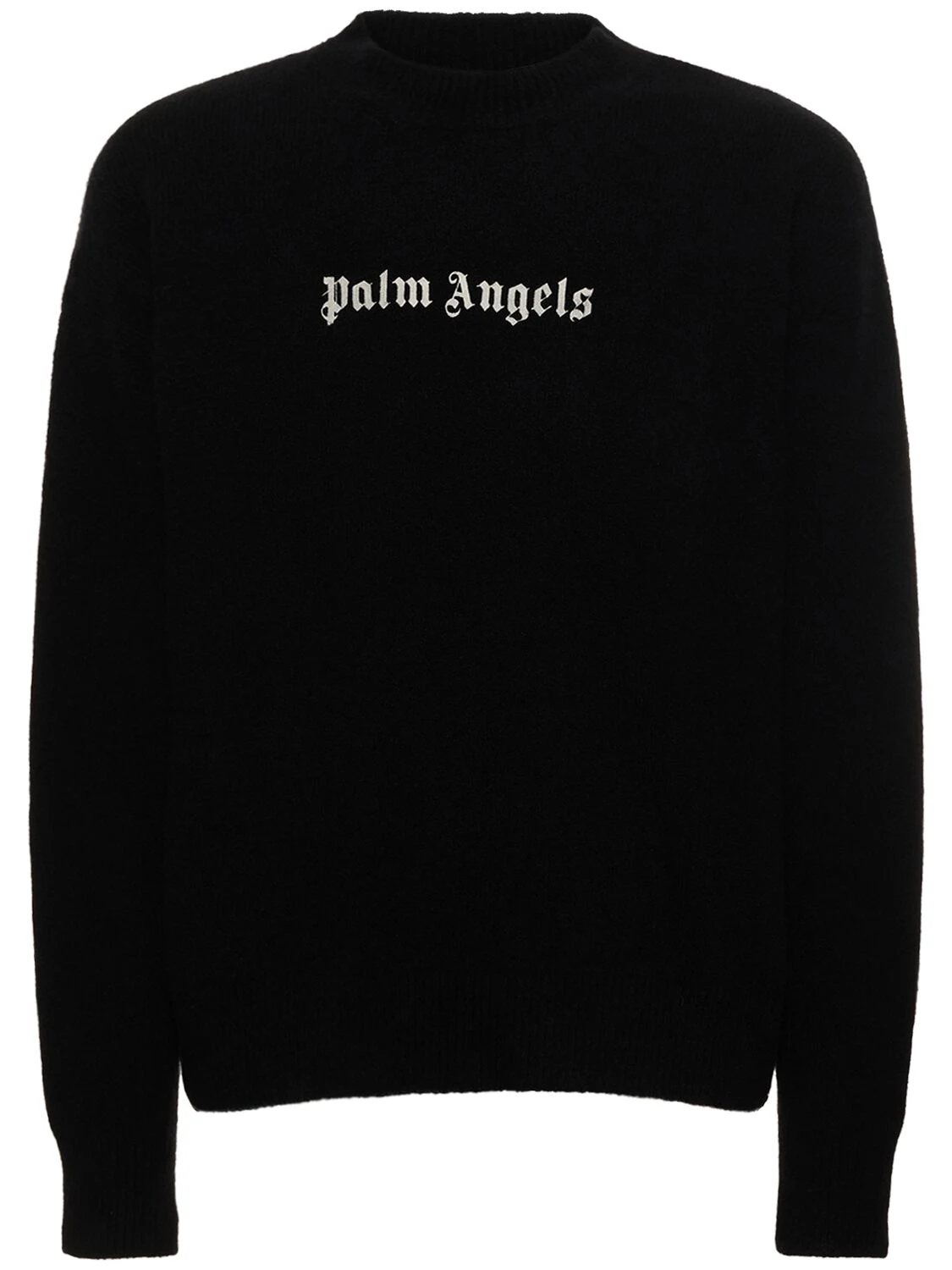 Klassischer Logo-Strickpullover von Palm Angels in Schwarz und Weiß