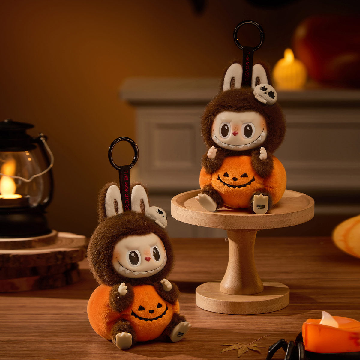 Pop Mart Labubu Happy Halloween Party Series-Sitting Pumpkin Vinyl Plush Pendant