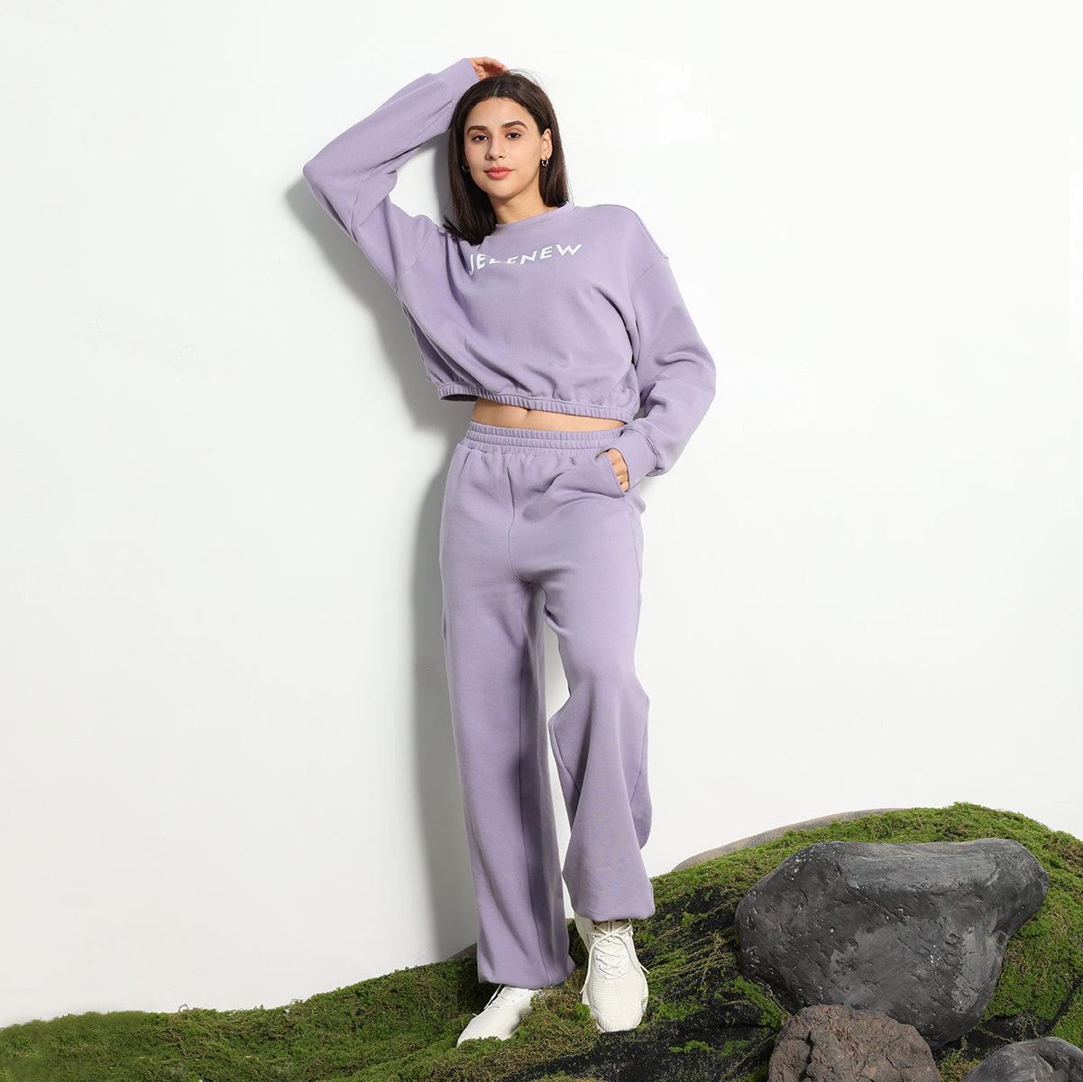 Jelenew Sweatpants aus natürlicher Baumwolle Misty Purple