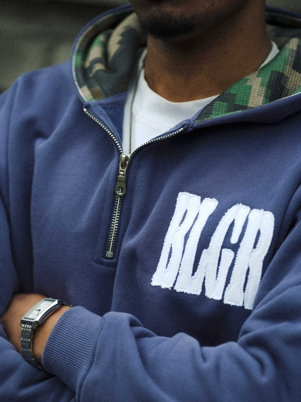 Belaguer Quarter Zip Hoodie Light Navy
