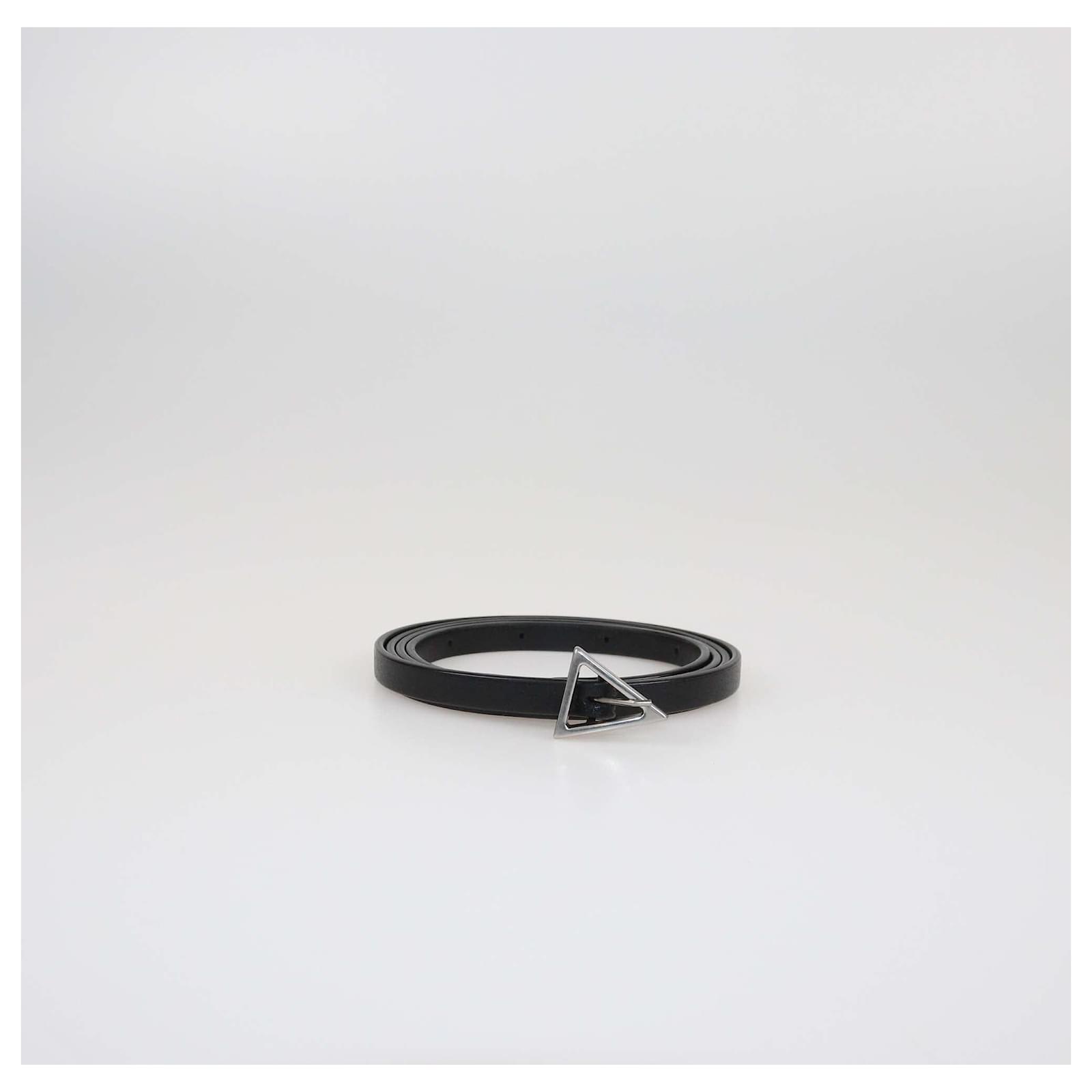 Bottega Veneta skinny black triangular belt