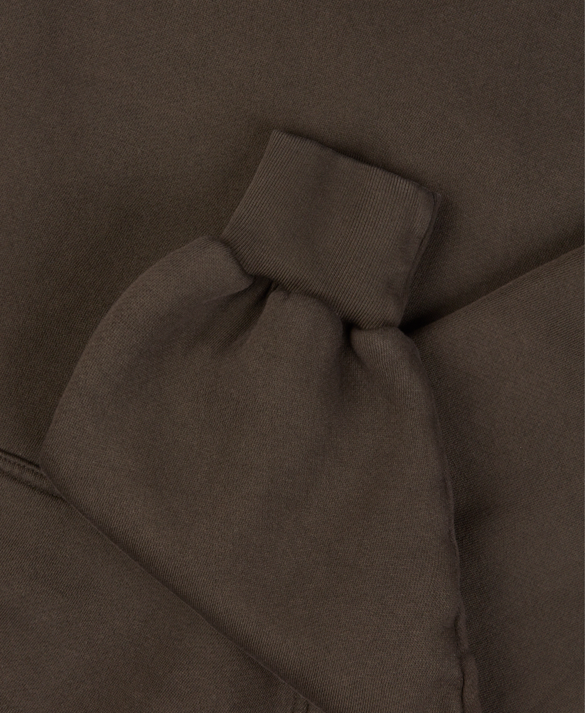 Velour Garments 450 GSM Kapuzenpullover „Dark Chocolate“.