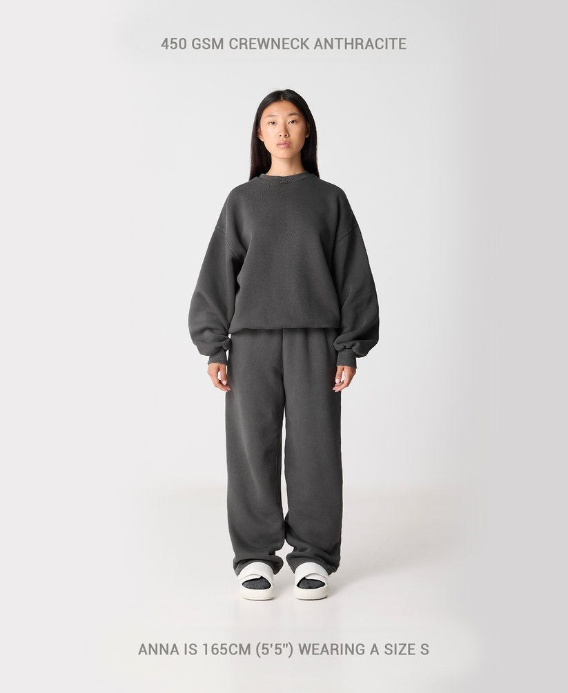 Velor Garments 450 GSM Jet Black Crewneck