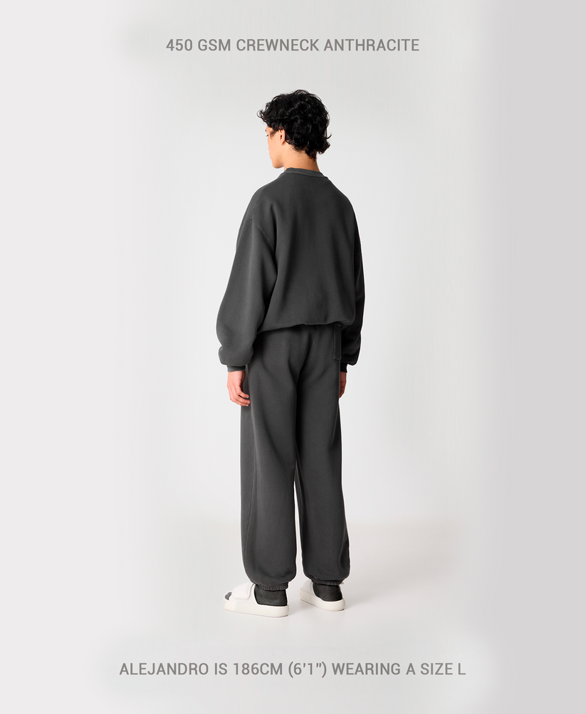 Velor Garments 450 GSM Jet Black Crewneck