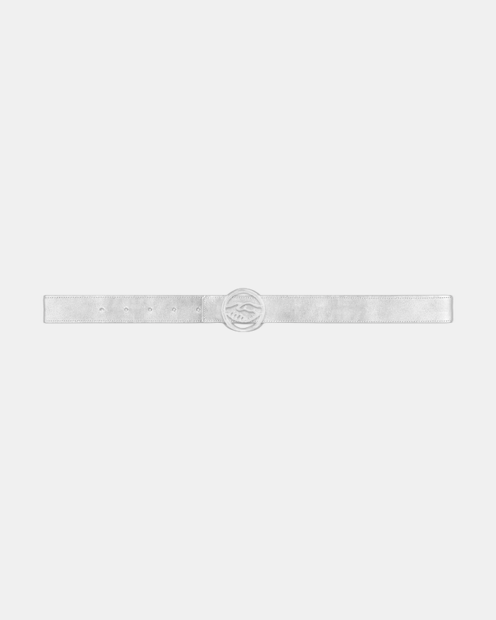 93 Sierra/Crosses Logo Reversible Leather Belt Silver/Black