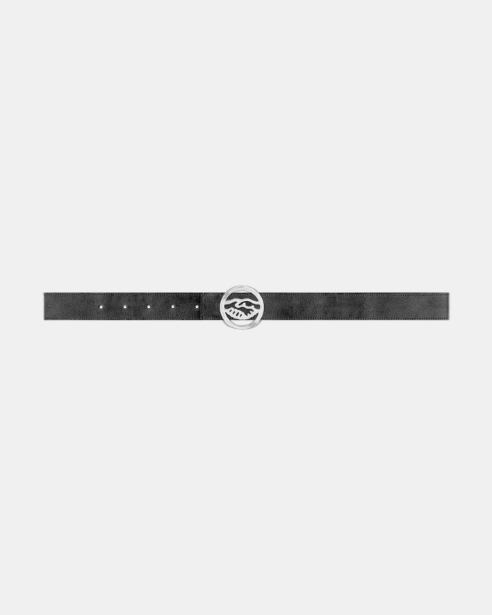 93 Sierra/Crosses Logo Reversible Leather Belt Silver/Black