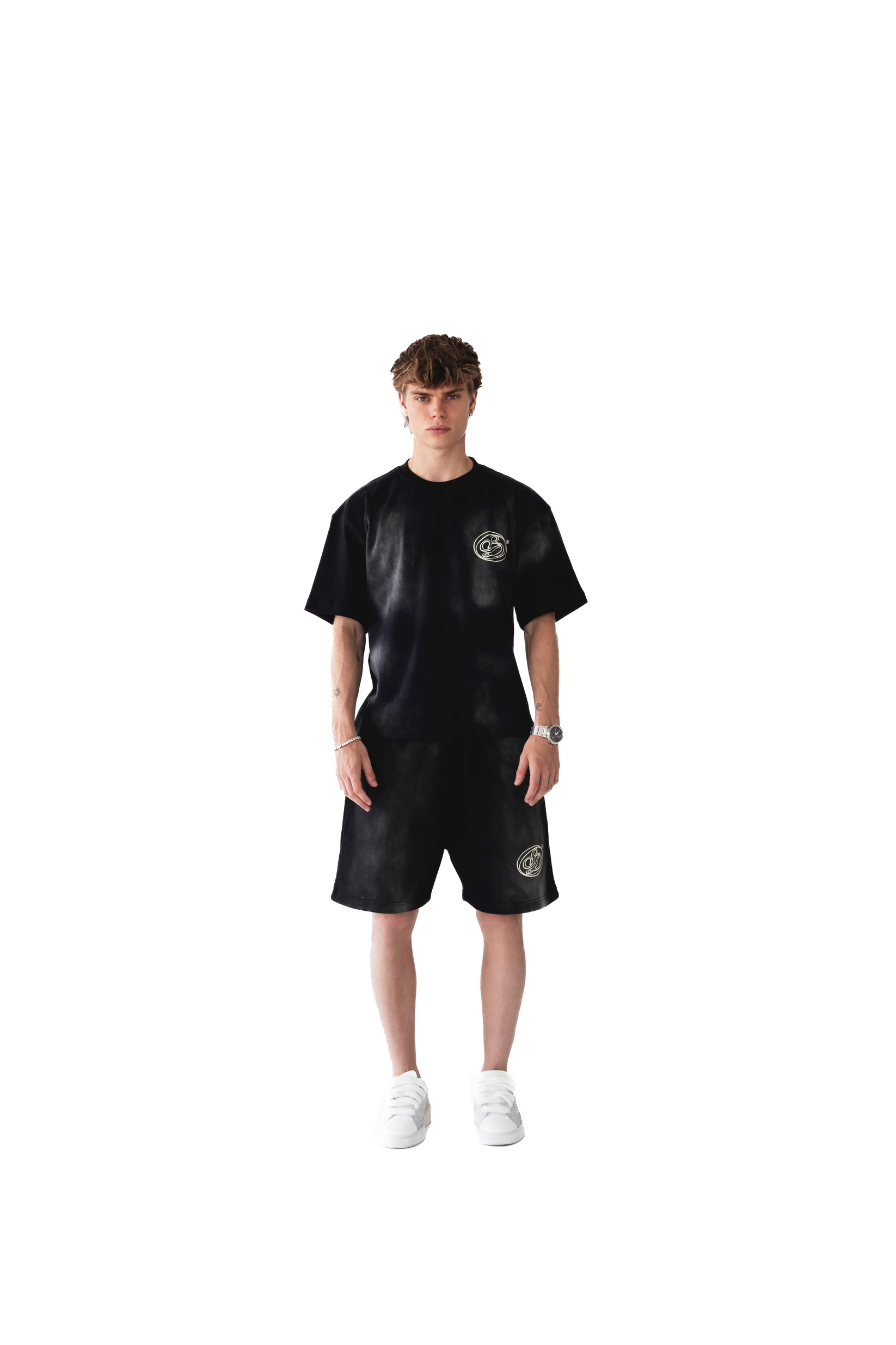 Saints Delyé Black Washed Effect Oversized Tee
