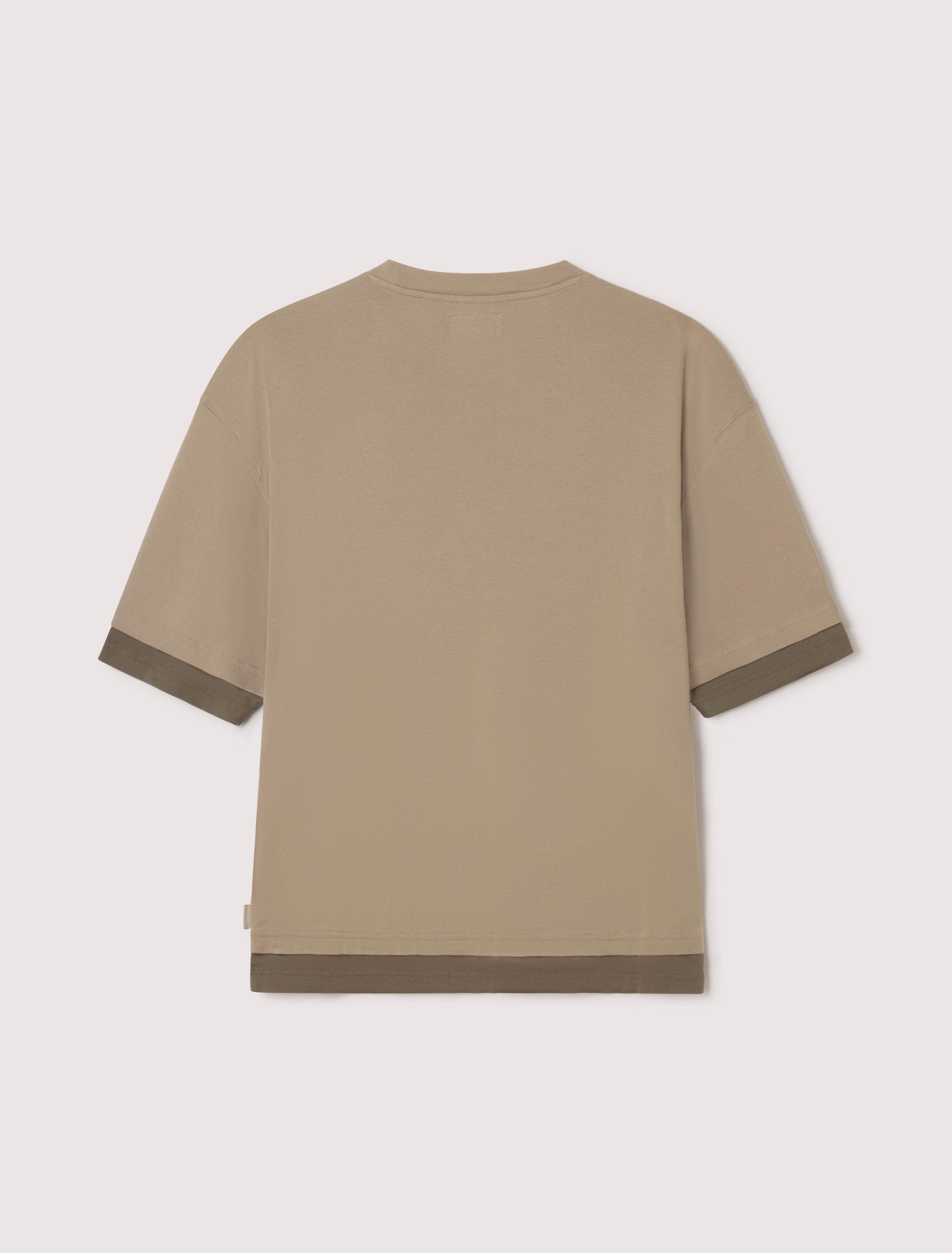 Carrer Roque T-Shirt mit doppeltem Saum Beige