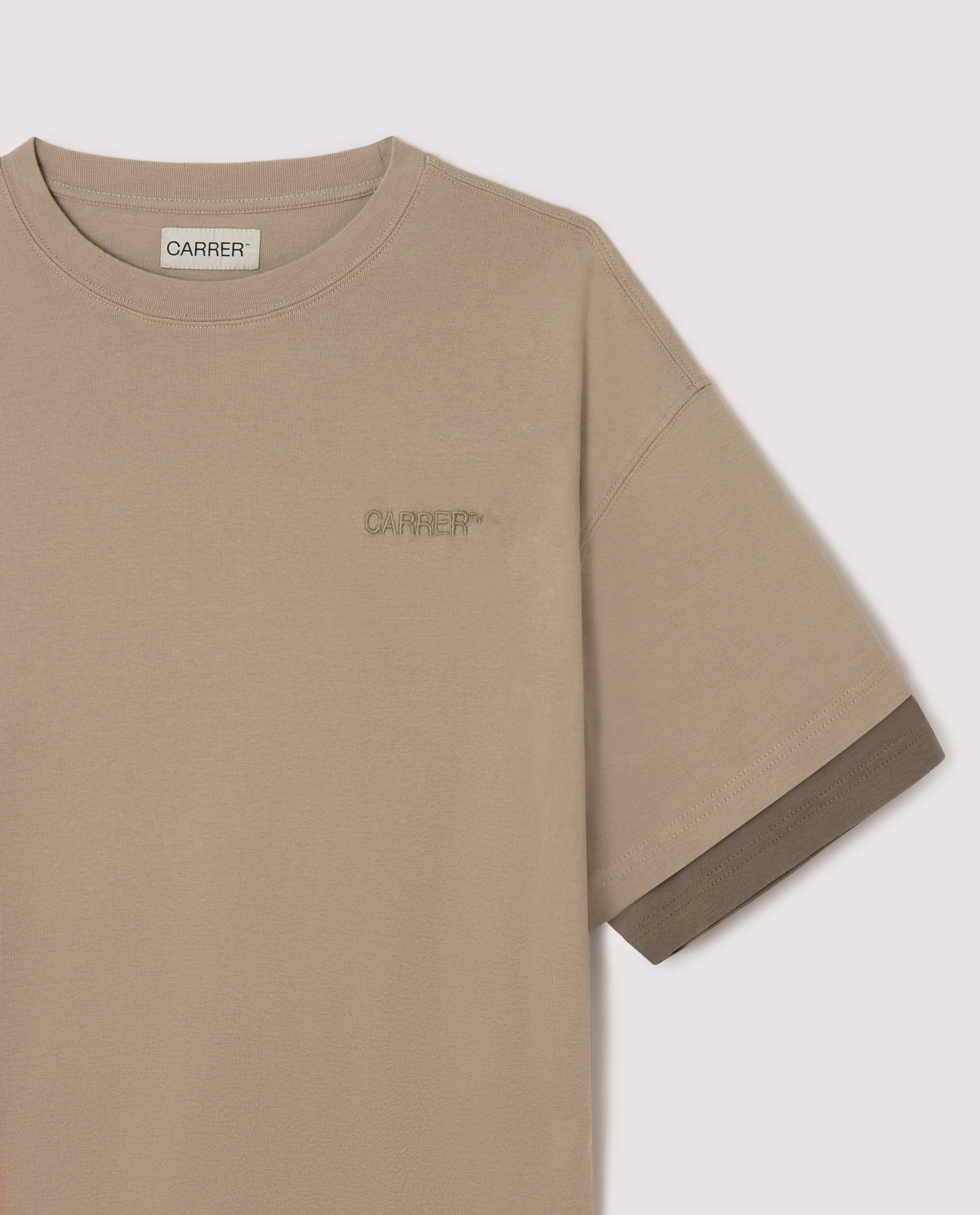 Carrer Roque T-Shirt mit doppeltem Saum Beige