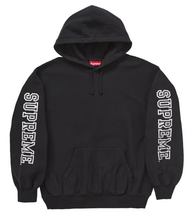 Supreme Collegiate Sleeve Hooded Sweatshirt Black