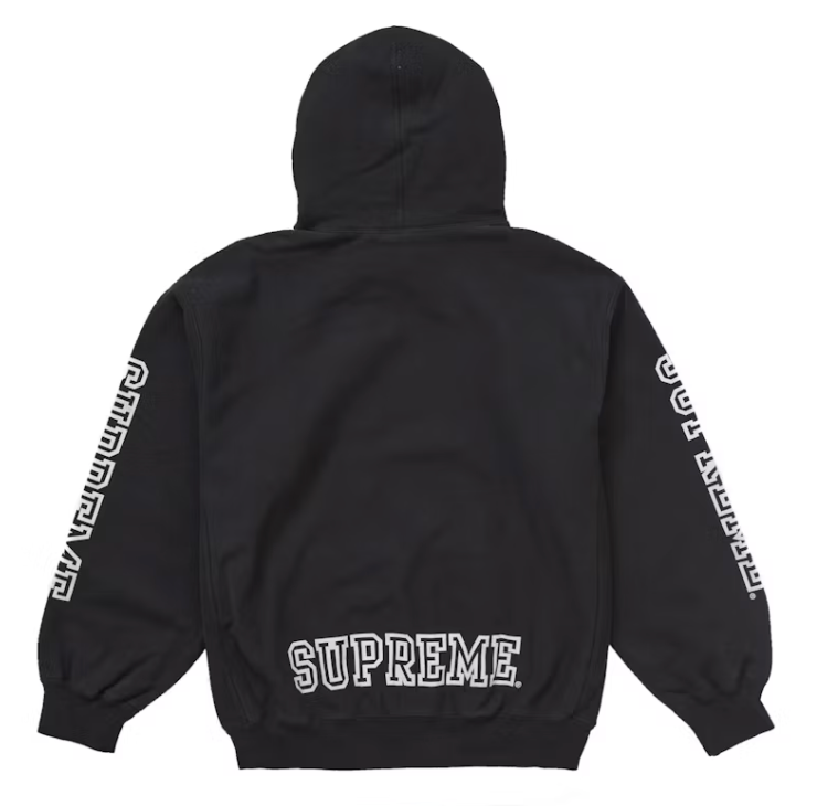 Supreme Collegiate Sleeve Hooded Sweatshirt Black