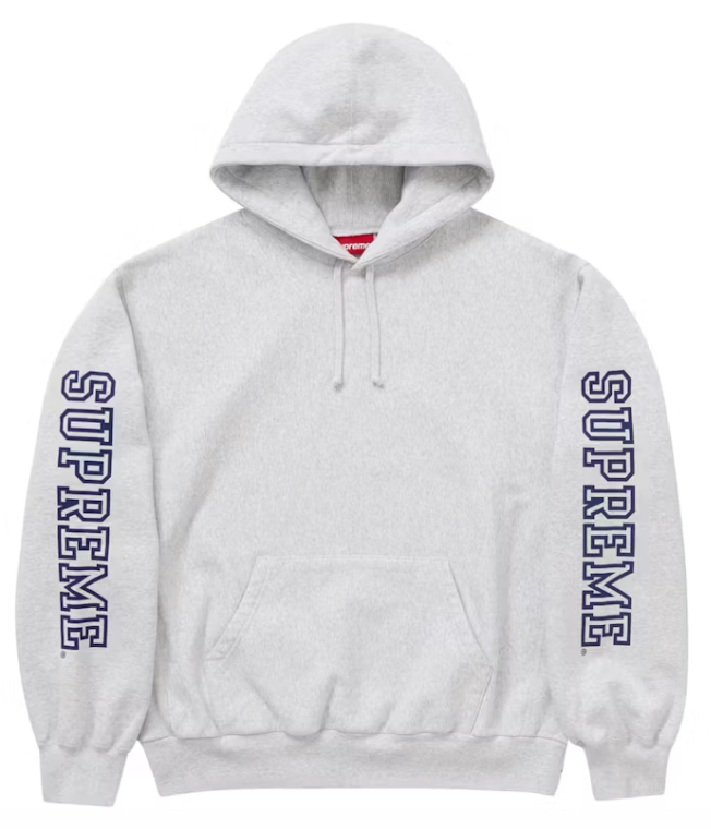 Supreme Collegiate Sleeve Hooded Sweatshirt Ash Grey