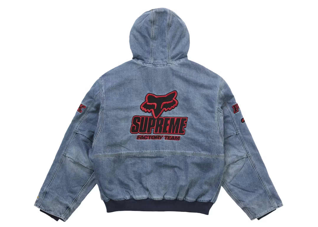 Supreme Fox Racing Hooded Work Jacket Denim