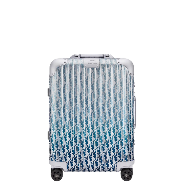 Dior x RIMOWA 4-Rad-Kabinenkoffer Aluminium Dior Oblique Blue