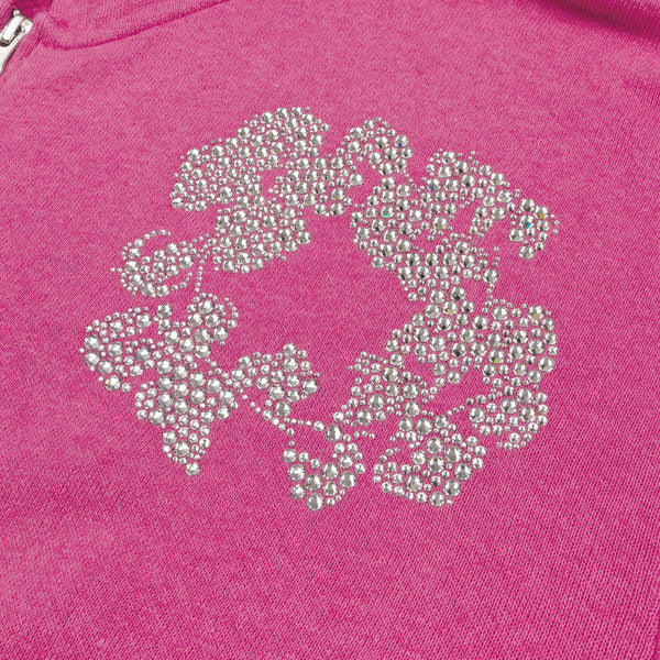 Denim Tears Cashmere Swarovski Cotton Wreath Zip Hoodie Pink