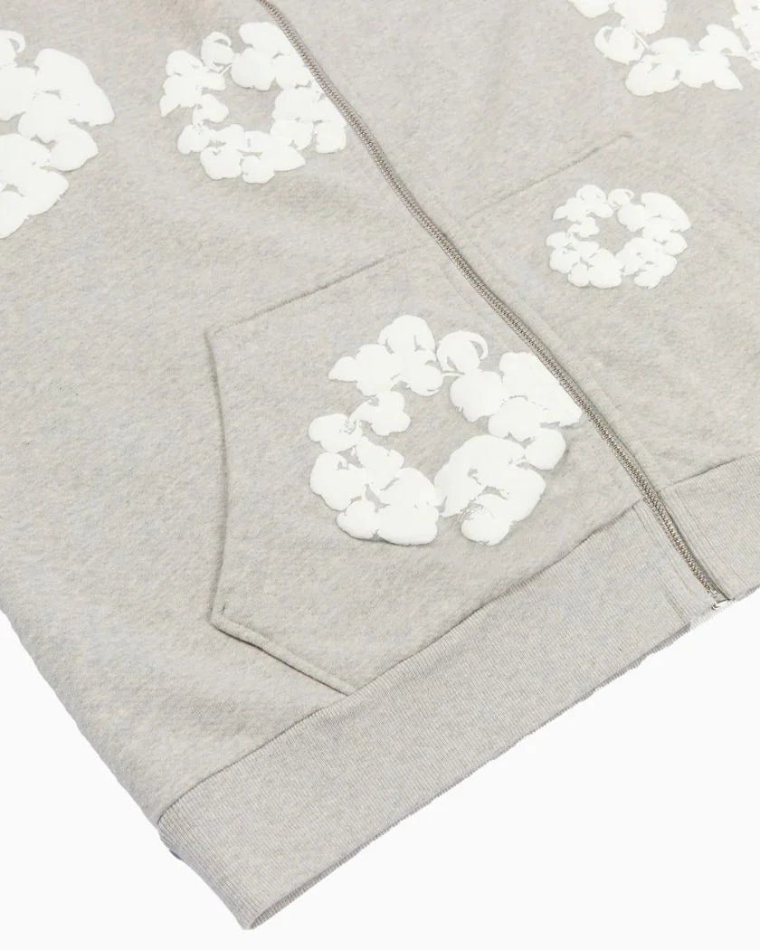 Denim Tears Cotton Wreath Zip Hoodie Gray
