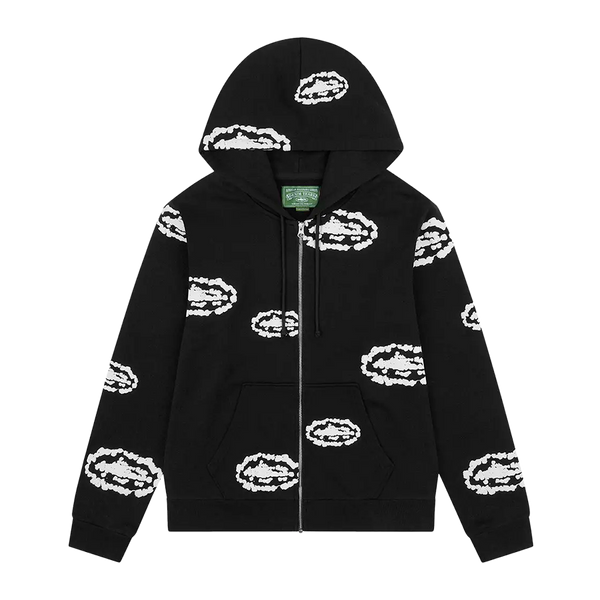 Denim Tears x Corteiz Cotton Wreath Zip Hoodie Black – The Garden