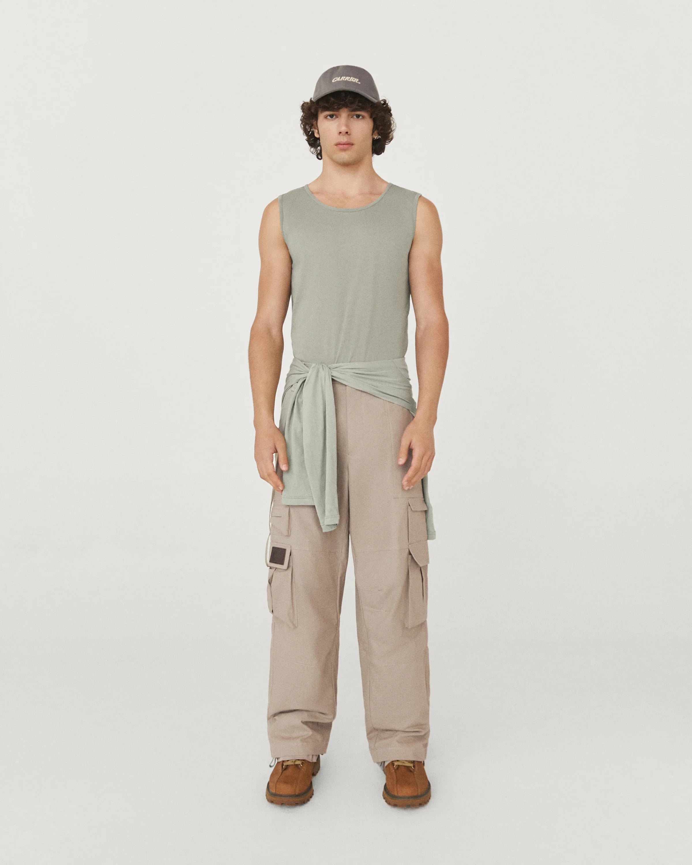 Carrer Doria Double Layer T-Shirt in Mint Gray