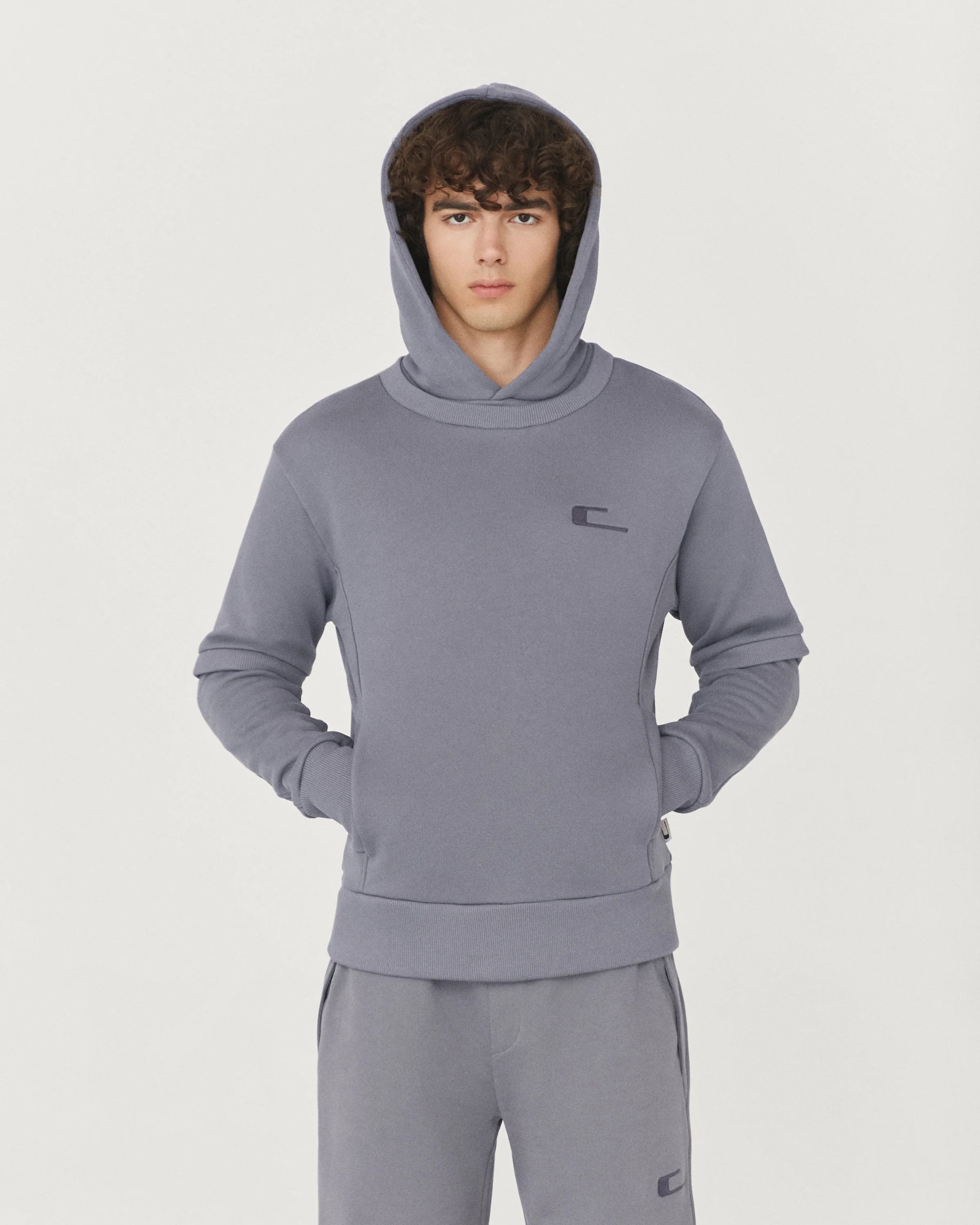 Carrer Segre Layered Hoodie in Carrer Grey