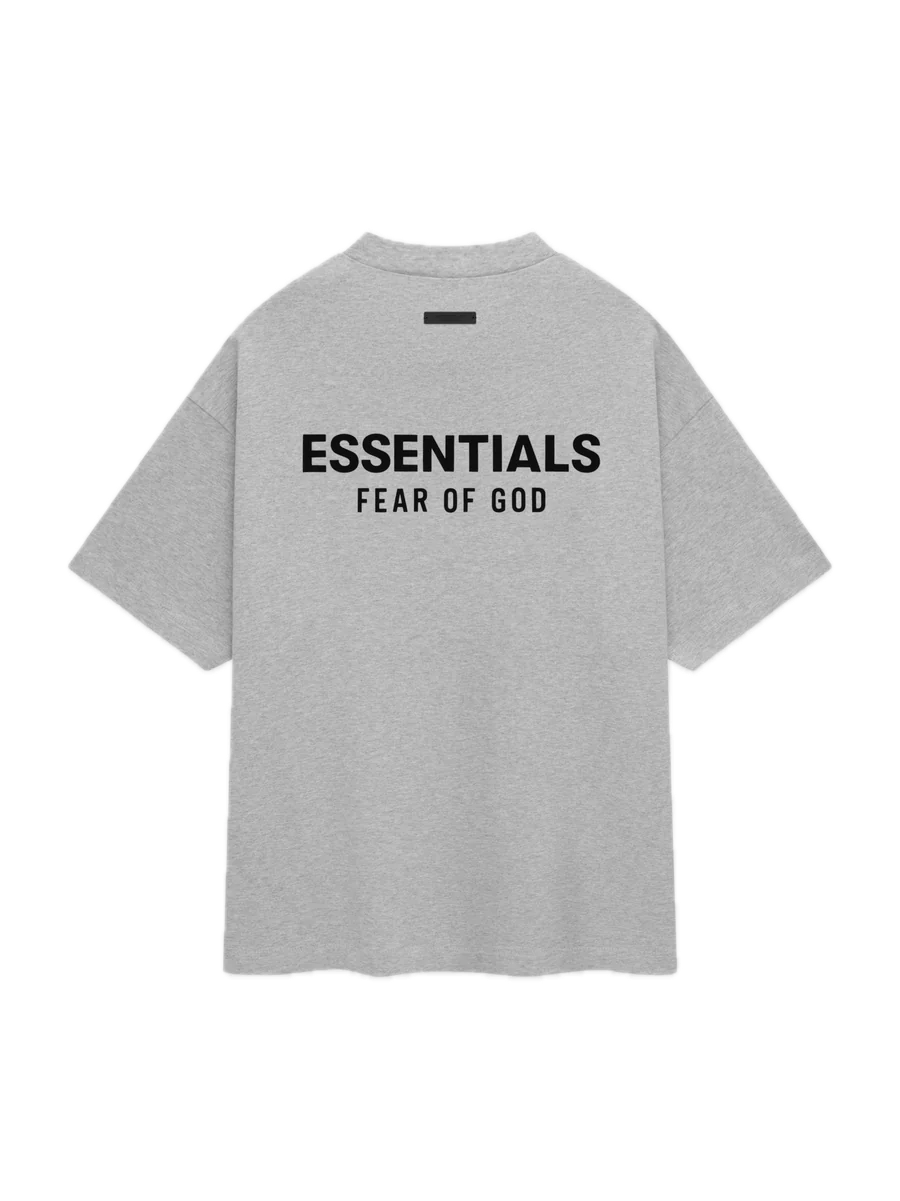 Fear of God Essentials Jersey-T-Shirt mit Rundhalsausschnitt, Hellgrau meliert