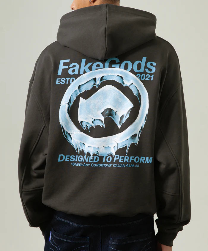 Fakegods Iced Logo Hoodie Dark Grey