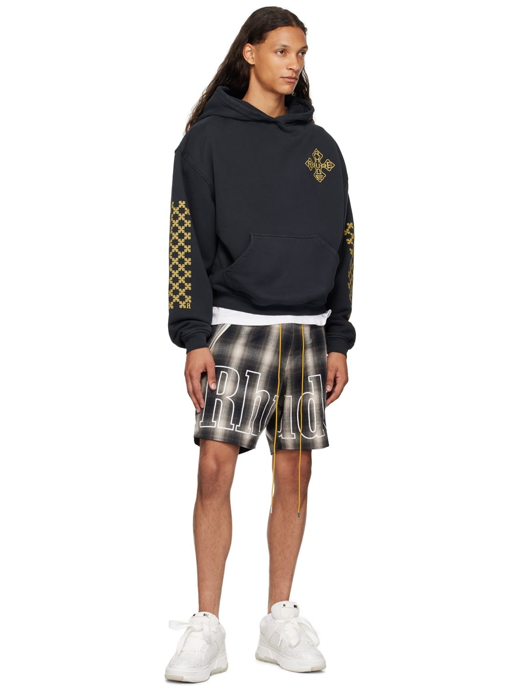 Rhude Ssense Exclusive Black Cross Hoodie