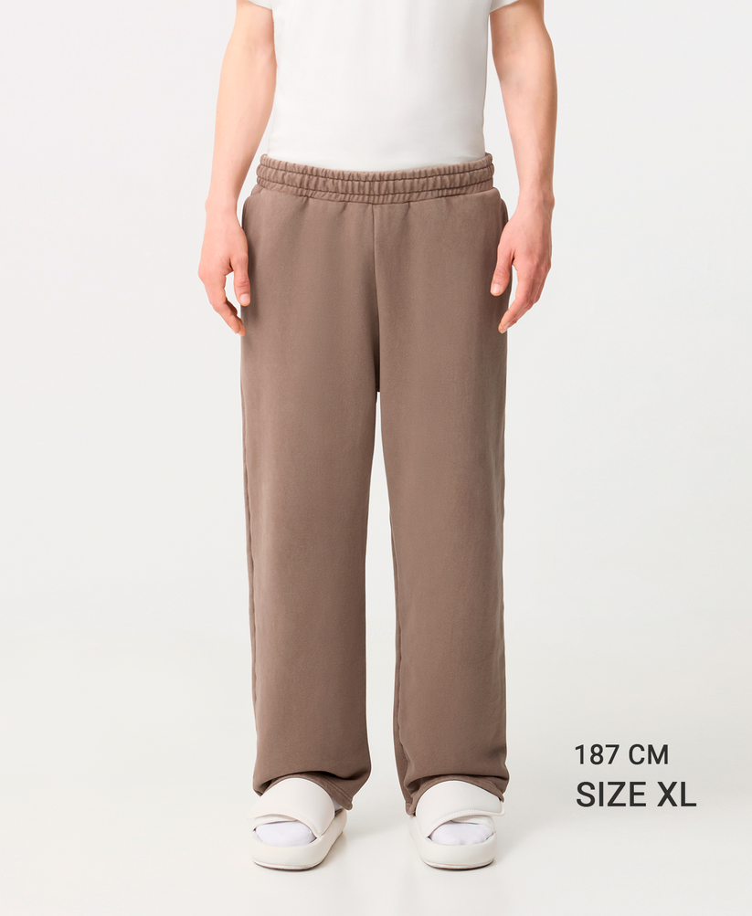 Velour Garments 600 GSM &#39;Ecru&#39; Straight-Leg Pants