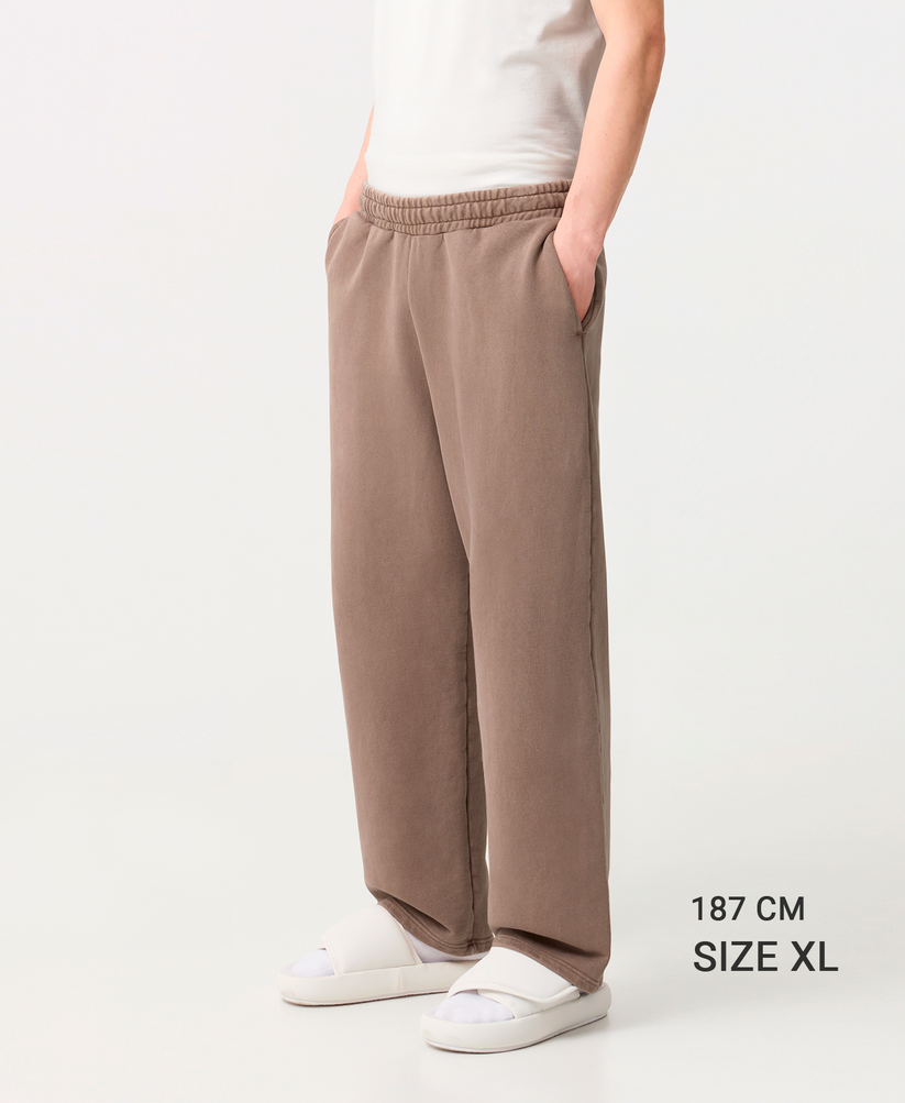 Velor Garments 600 GSM &#39;Ecru&#39; Straight-Leg Pants