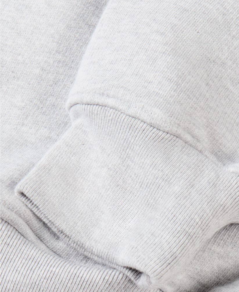 Velour Garments 600 GSM Kapuzenpullover „Light Heather Grey“.