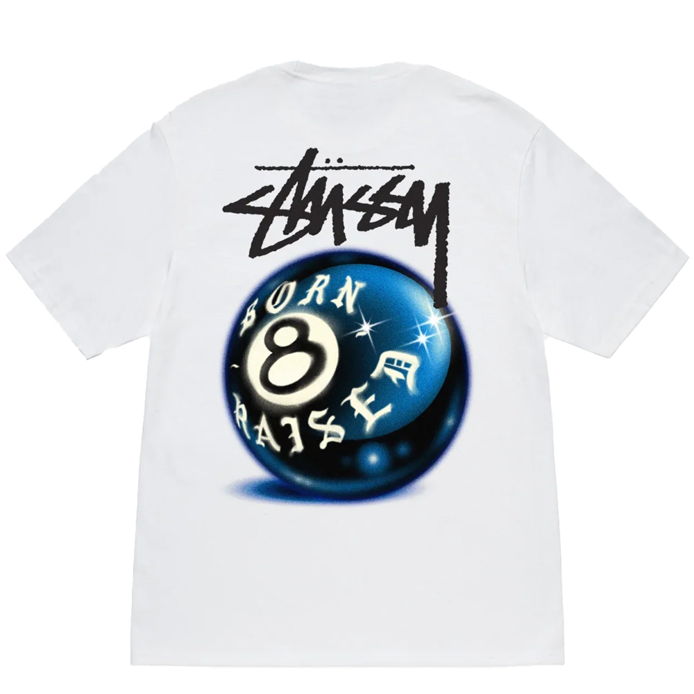 STÜSSY X BORN X RAISED 8 BALL TEE