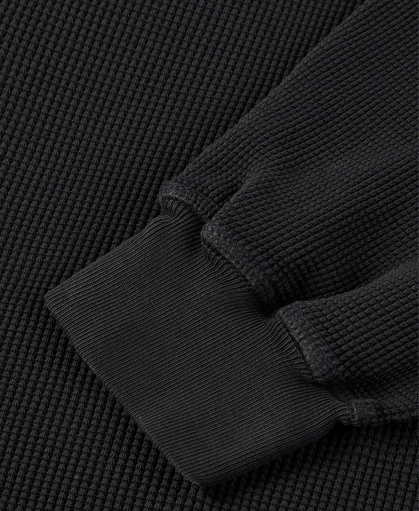 Velor Garments 350 GSM Jet Black Thermal Longsleeve