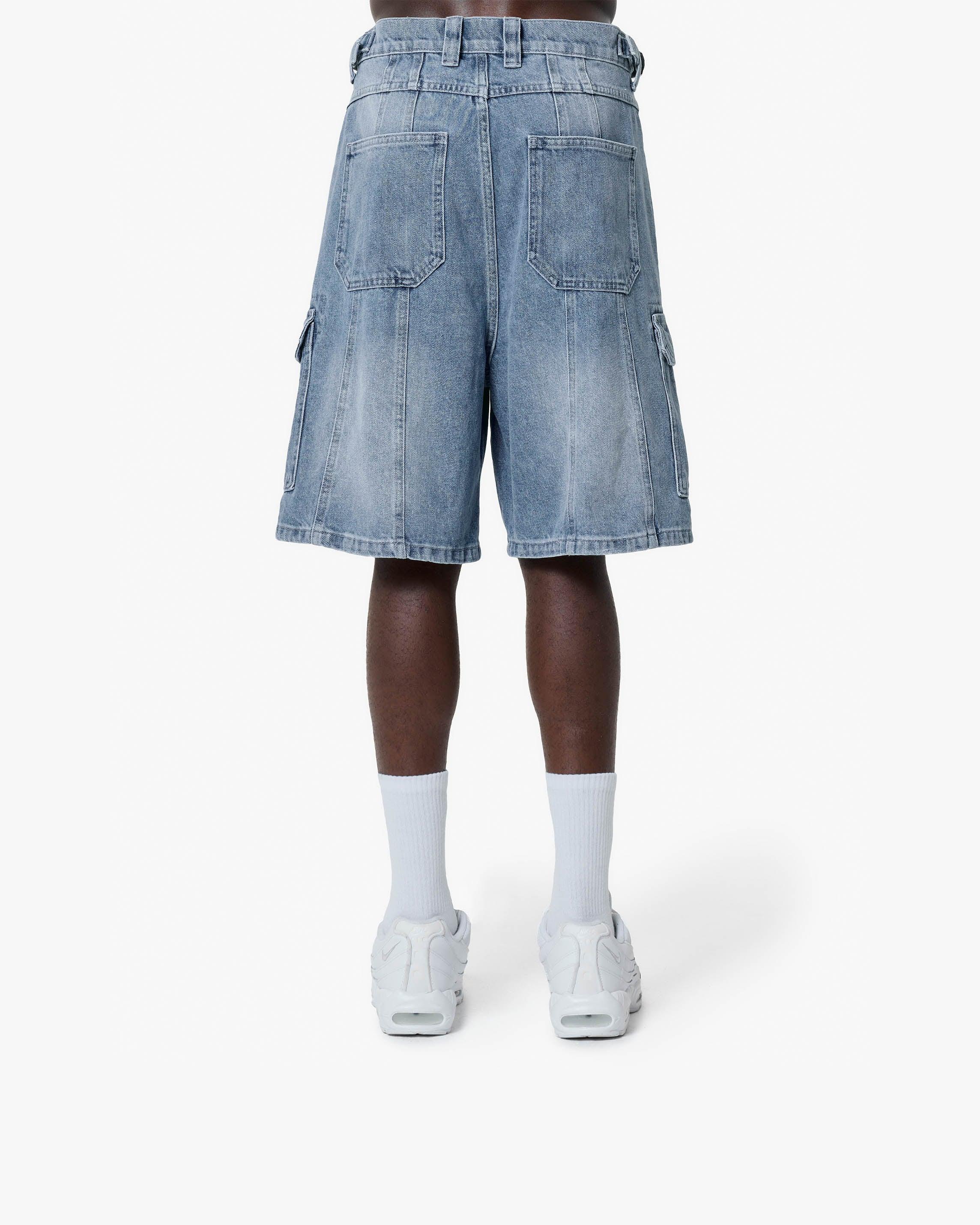 Vicinity Blue Washed Denim Cargo Jorts