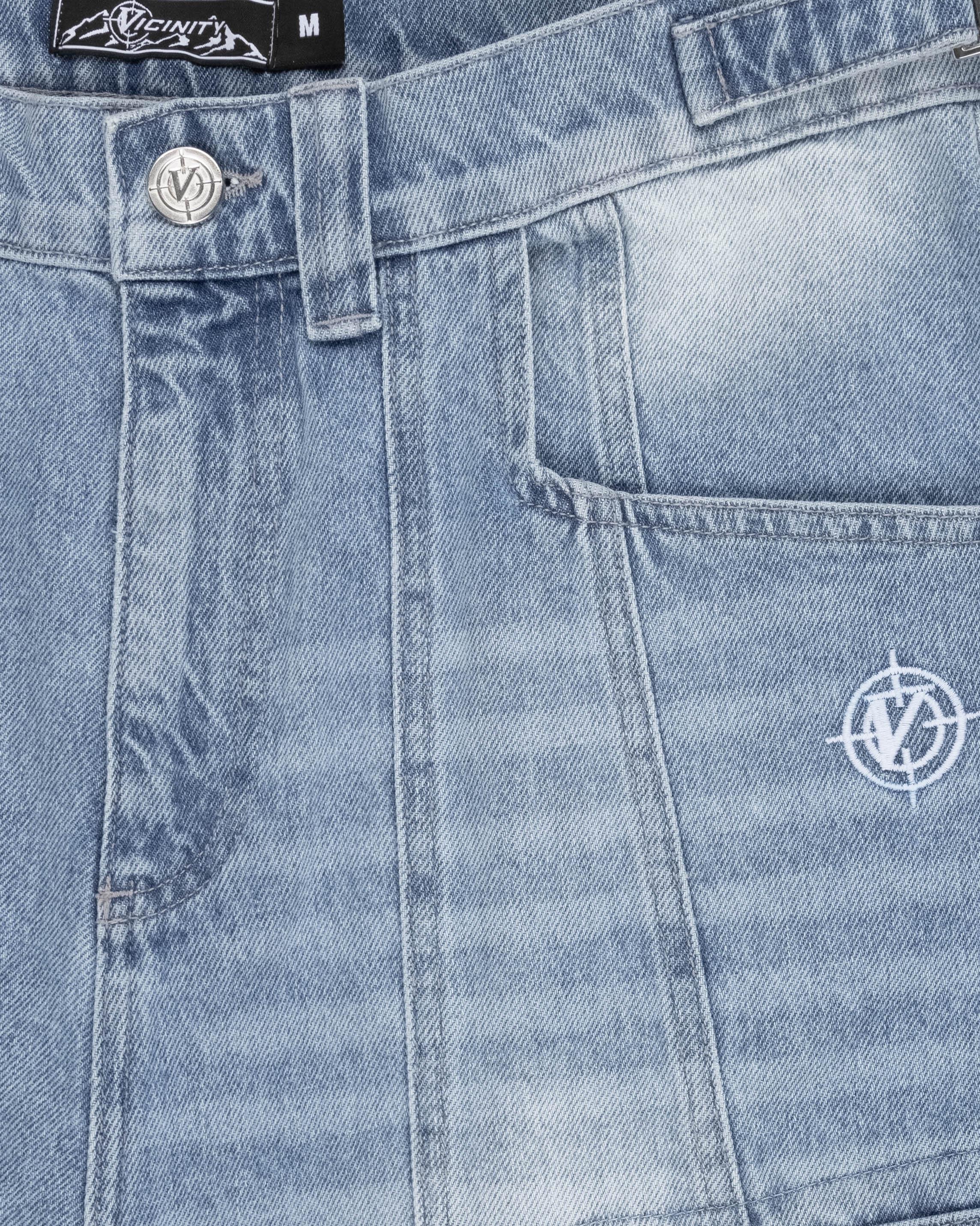 Vicinity Blue Washed Denim Cargo Jorts