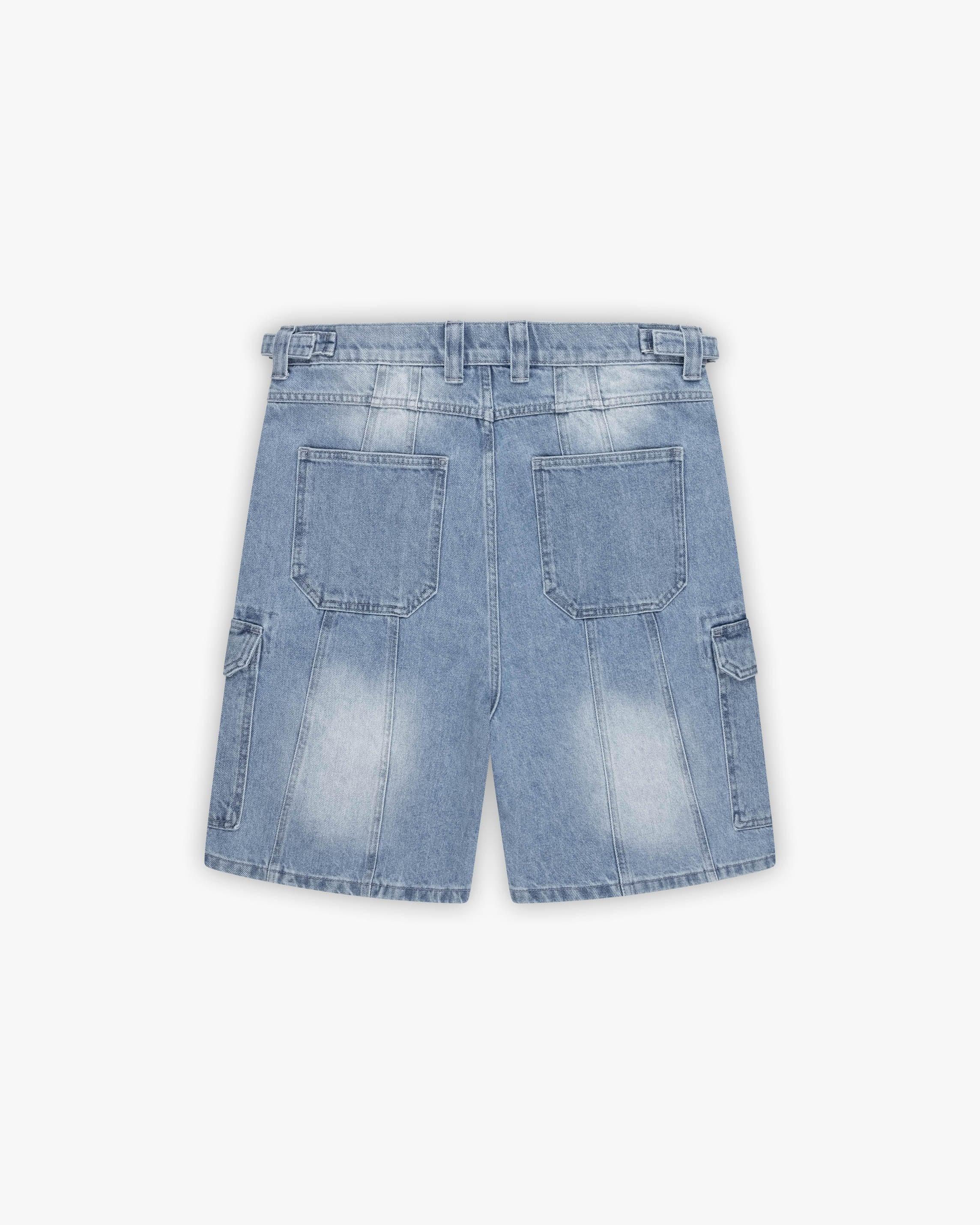 Vicinity Blue Washed Denim Cargo Jorts