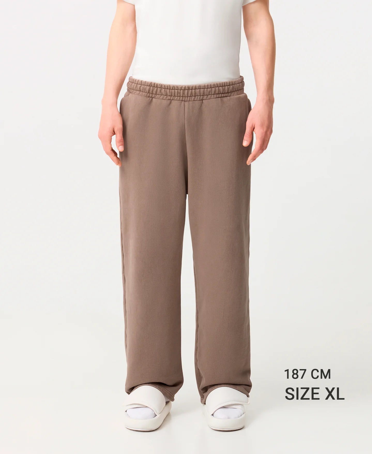 Velour Garments 600 GSM &#39;Vintage Taupe&#39; Straight-Leg Pants