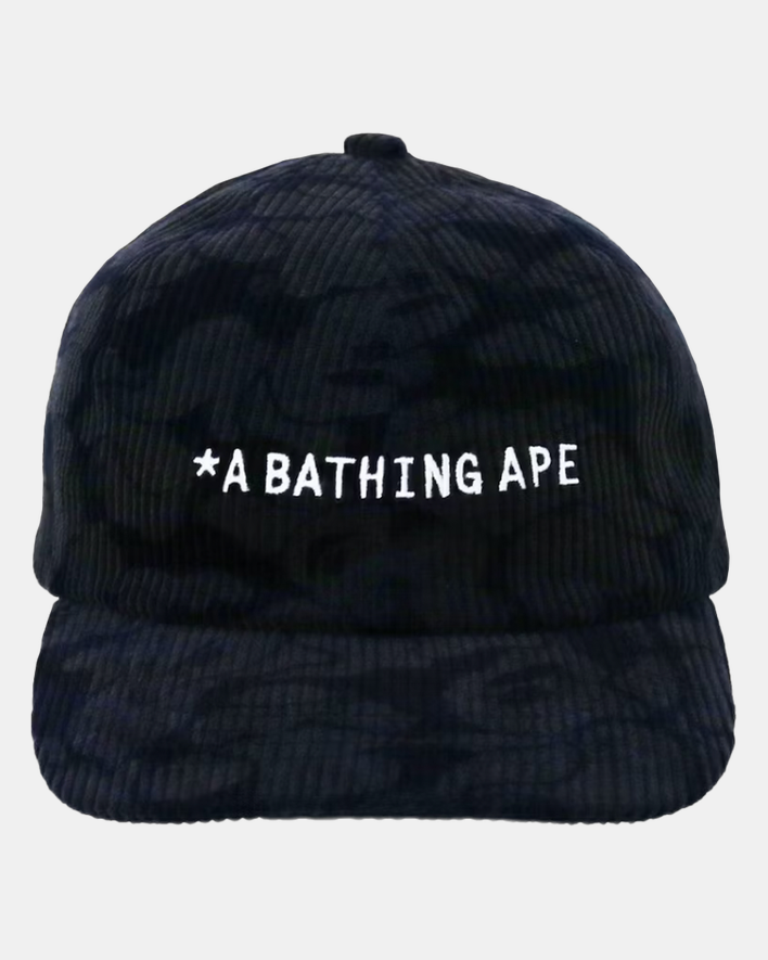 BAPE Solid Camo Corduroy Panel Cap Navy
