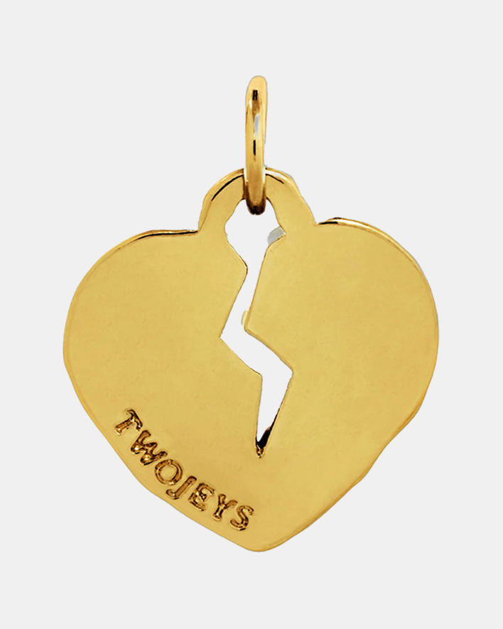 Twojeys Broken Heart Charm Gold