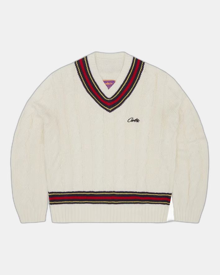 Corteiz Wimbledon Knit Sweater White