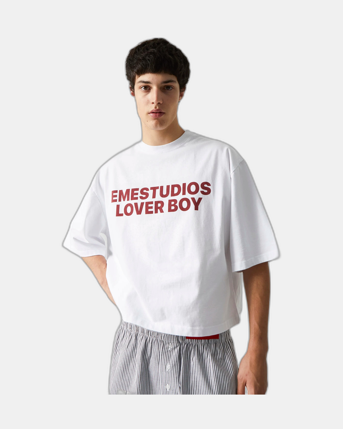 Eme Studios Lover Boy Pearl Cropped Boxy Tee