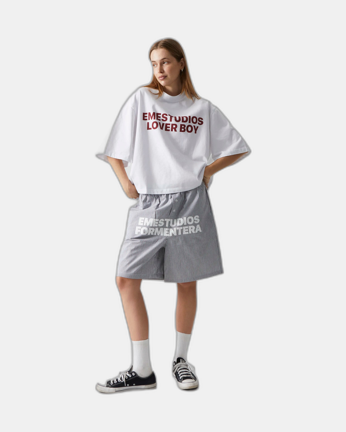 Eme Studios Lover Boy Pearl Cropped Boxy Tee