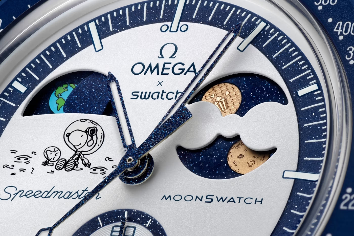 Swatch x Omega Bioceramic Moonswatch Mission To Earthphase Moonshine Snoopy Gold (Corn Moon)