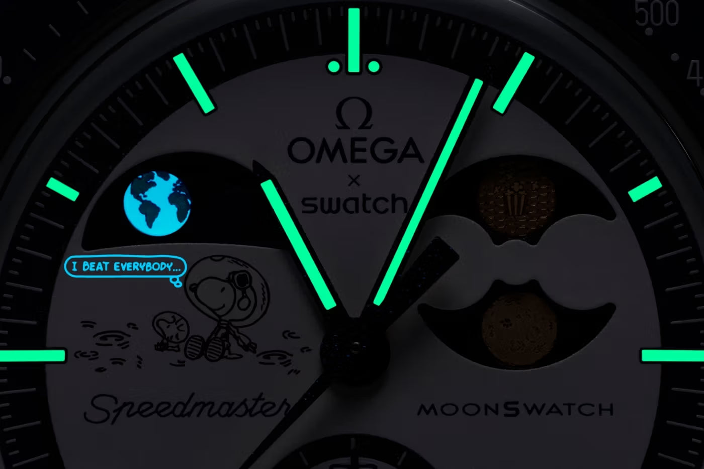 Swatch x Omega Bioceramic Moonswatch Mission To Earthphase Moonshine Snoopy Gold (Corn Moon)