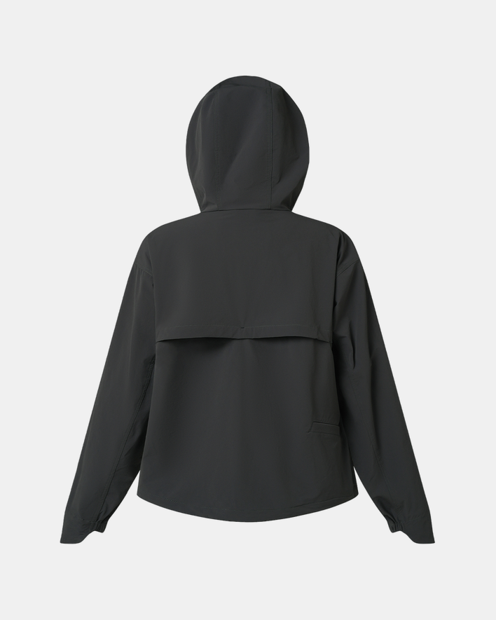 Jelenew Asymmetrical Zippered Splash-proof Jacket Dark Grey