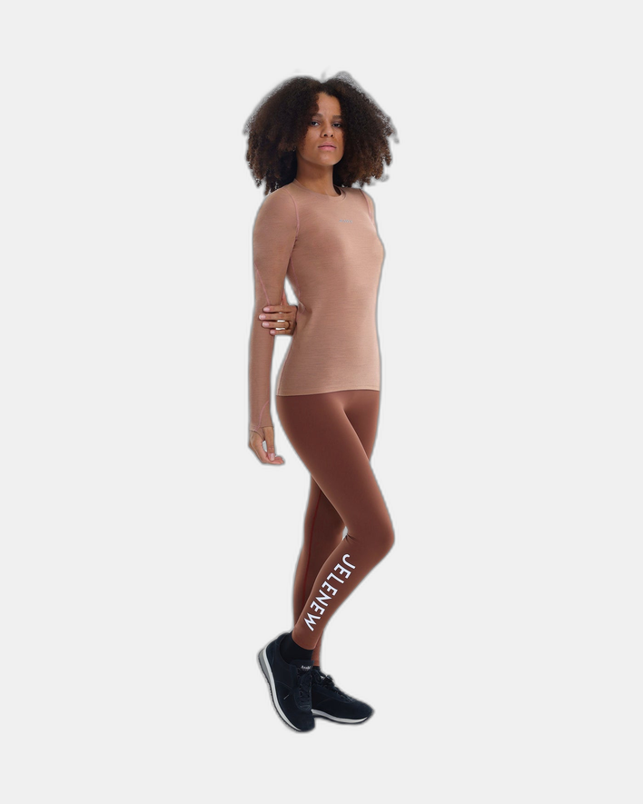 Jelenew logo Soft-brushed Leggings Smoky Brown
