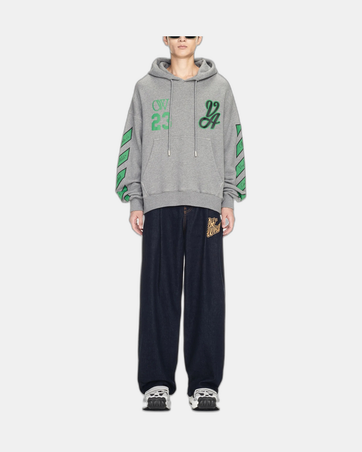 Off-White 23 Varsity Skate Hoodie Melange Grey
