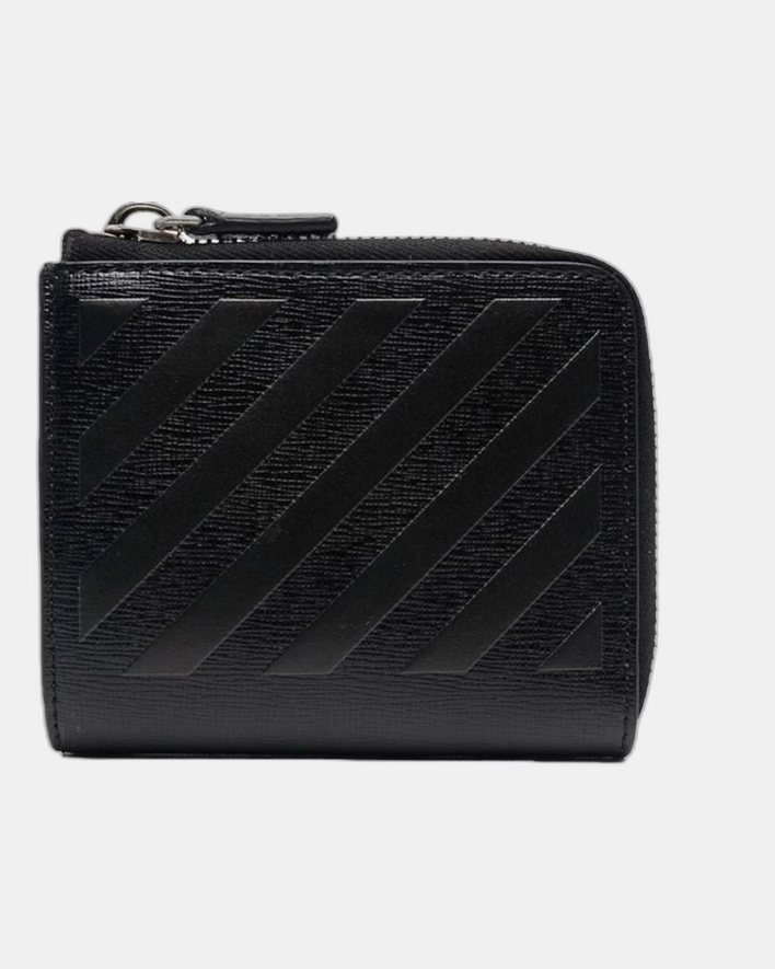 Off-White 3D Diag Saff (4 Card Slot) Zip Wallet Black